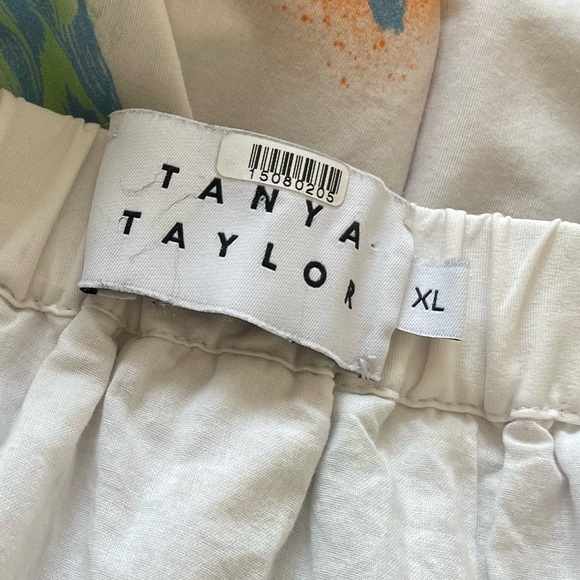 Tanya Taylor Lara White Floral Multicolor Cotton Tiered A-line Midi Skirt EUC XL - Picture 9 of 12